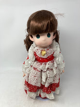 Load image into Gallery viewer, Precious Moments Rachel Violin Heart Locket Brown Hair Green Eyes Porcelain Doll