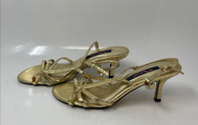 Load image into Gallery viewer, Nina New York Womens Yellow Gold Kitten Heel Slingback Sandals Size 7.5M