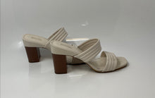 Load image into Gallery viewer, Michael Kors Womens White & Brown Block Low Heel Slide Sandals Size 7M