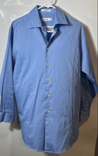 Load image into Gallery viewer, Calvin Klein Mens Light Blue Long Sleeve Collared Dress Shirt Size 15.5 32/33
