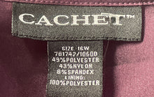 Load image into Gallery viewer, Cachet Womens Wine Color Short Sleeve Pullover Blouse Top Size 16W Missing Belt