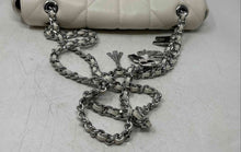 Load image into Gallery viewer, Karl Lagerfeld Womens White Silver Quilted Inner Pocket Chain Strap Shoulder Bag