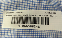 Load image into Gallery viewer, Michael Kors Mens Light Blue Printed Cotton Slim Fit Dress Shirt Size 16