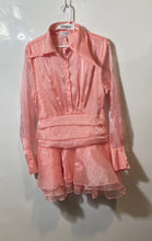 Load image into Gallery viewer, Fashion Nova Womens Lips Sealed Pink Ruffle Long Sleeve Mini Dress Size Medium