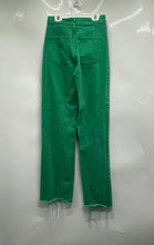 Load image into Gallery viewer, Zara Womens Green Raw Hem Pockets Denim Straight Leg Jeans Pants Size 2