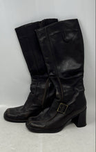 Load image into Gallery viewer, Franco Sarto Womens Brown Leather Block Heel Mid-Calf Riding Boots Size 8M