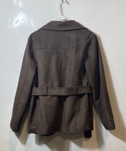 Load image into Gallery viewer, EA Collection Italy Style Womens Brown Long Sleeve Belted Suede Jacket No Size