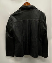 Load image into Gallery viewer, Wilsons Womens Black Leather Maxima Long Sleeve Button Front Jacket Size XL