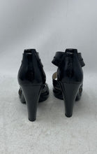 Load image into Gallery viewer, Michael Kors Womens Berkley Black Leather Open Toe T-Strap Heels Size 7M