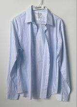 Load image into Gallery viewer, Calvin Klein Mens Blue Printed Extreme Slim Fit Dress Shirt Size Medium 15.5