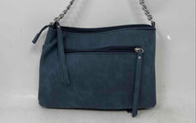 Load image into Gallery viewer, Nicole Miller Womens Blue Leather Adjustable Strap Zip Top Lined Crossbody Bag
