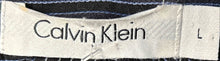 Load image into Gallery viewer, Calvin Klein Mens Gray Striped Long Sleeve Slim Fit Button-Up Shirt Size Large
