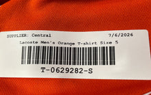 Load image into Gallery viewer, Lacoste Mens Orange Crew Neck Short Sleeve Pullover Sports T-Shirt Size 5