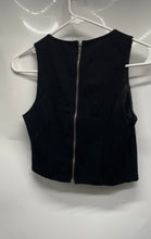 Load image into Gallery viewer, Forever 21 Womens Black Lace Front Sleeveless Back Zip Cropped Top Size S