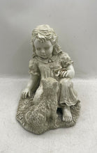Load image into Gallery viewer, Antique Three Hands Corp. White Ceramic Girl And Cat Decorative Figurine