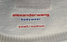 Load image into Gallery viewer, Alexander Wang Womens White Ribbed Short Sleeve One-Piece Bodysuit Size S/M