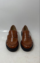 Load image into Gallery viewer, Loft Womens Brown Patent Leather Moc Toe Slip-On Penny Loafer Shoes Size 6