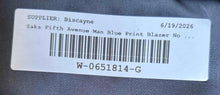 Load image into Gallery viewer, Saks Fifth Avenue Mens Blue Long Sleeve Notch Lapel Two-Button Blazer No Size