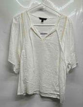 Load image into Gallery viewer, Banana Republic Womens White Cotton Short Sleeve Pullover Blouse Top Size S