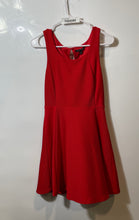 Load image into Gallery viewer, Express Womens Red Sleeveless Scoop Neck Short Fit & Flare Dress Size XS