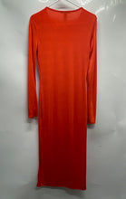 Load image into Gallery viewer, Forever 21 Womens Orange Long Sleeve Round Neck Pullover Maxi Dress Size L