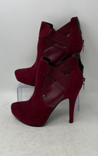Load image into Gallery viewer, G By Guess Womens Burgundy Suede Back Zip High Heel Ankle Booties Size 9.5 M