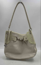 Load image into Gallery viewer, Authentic Brighton Womens Ivory Pebbled Leather Bottom Studs Shoulder Handbag