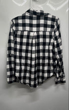 Load image into Gallery viewer, Calvin Klein Womens Black White Check Long Sleeve Collared Button-Up Shirt Sz XS