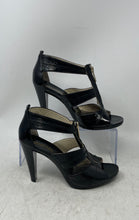Load image into Gallery viewer, Michael Kors Womens Berkley Black Leather Open Toe T-Strap Heels Size 7M