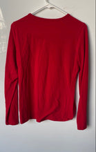 Load image into Gallery viewer, Michael Kors Womens Red Long Sleeve Round Neck Zip Shoulder Blouse Top Size M