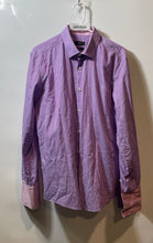 Load image into Gallery viewer, Hugo Boss Mens Purple Striped Long Sleeve Collared Dress Shirt Size 16 1/2