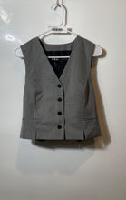 Load image into Gallery viewer, Zara Womens Gray Sleeveless Tailored Cropped Button Front Suit Vest Size Small