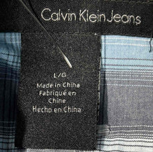 Load image into Gallery viewer, Calvin Klein Mens Multicolor Plaid Print Short Sleeve Button-Up Shirt Size L/G