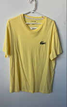 Load image into Gallery viewer, Lacoste Mens Yellow Cotton Short Sleeve V-Neck Loungewear T-Shirt Size Large