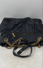 Load image into Gallery viewer, Karl Lagerfeld Womens Black Gold-Tone Leather Inner Pockets Shoulder Bag