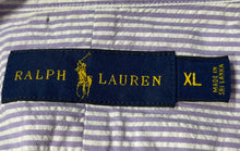 Load image into Gallery viewer, Ralph Lauren Mens Purple White Cotton Short Sleeve Button-Up Shirt Size XL