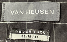 Load image into Gallery viewer, Van Heusen Mens Black Check Slim Fit Long Sleeve Collared Button-Up Shirt Size M