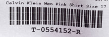 Load image into Gallery viewer, Calvin Klein Mens Pink Slim Fit Stretch Wrinkle Free Dress Shirt Sz XL 17 32/33