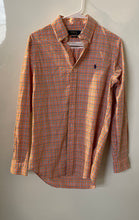 Load image into Gallery viewer, Polo Ralph Lauren Mens Orange Check Classic Fit Long Sleeve Button-Up Shirt Sz S