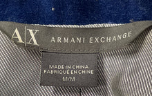 Load image into Gallery viewer, Armani Exchange Mens Blue Velvet Notch Lapel Pockets Single-Button Blazer Size M