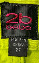 Load image into Gallery viewer, 2b Bebe Womens Green Stretch Denim Pockets Skinny Leg Jeans Size 27