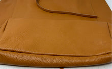 Load image into Gallery viewer, Vera Pelle Womens Brown Pebbled Leather Inner Pockets Double Handle Tote Bag