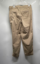 Load image into Gallery viewer, Zara Womens Beige Flat Front Slash Pocket Straight Leg Chino Pants Size 8