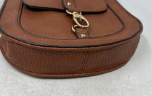 Load image into Gallery viewer, Just Fab Womens Brown Pebbled Leather Shoulder Adjustable Strap Crossbody Bag