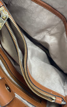 Load image into Gallery viewer, Michael Kors Womens Cynthia Brown Leather Monogram Inner Pocket Satchel Handbag