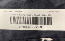 Load image into Gallery viewer, Guess Mens Black Floral Spread Collar Long Sleeve Button-Up Shirt Size XS