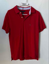 Load image into Gallery viewer, Tommy Hilfiger Mens Red Regular Fit Stretch Spread Collar Polo Shirt Size Medium