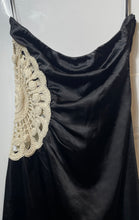 Load image into Gallery viewer, 4th & Reckless Womens Black White Satin Lace Crochet Strapless Maxi Dress Size M