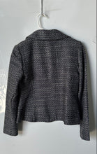 Load image into Gallery viewer, Ann Taylor Womens White Black Tweed Long Sleeve Two-Button Blazer Size 6P