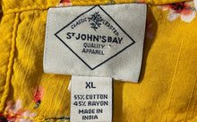 Load image into Gallery viewer, St. John's Bay Womens Yellow Floral Print Short Sleeve Pullover Blouse Top Sz XL